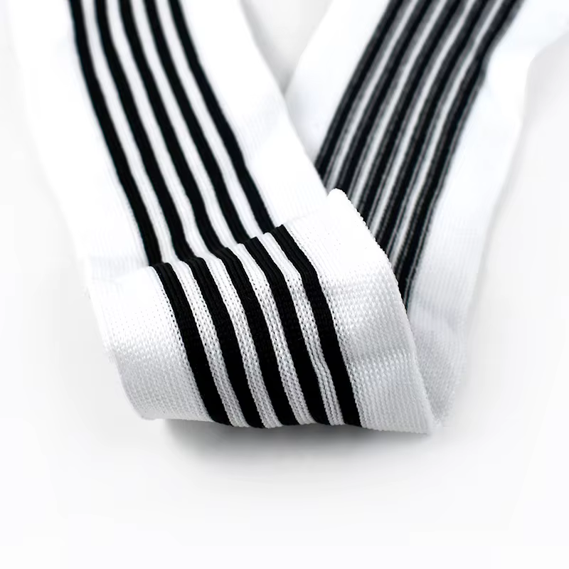 Ruban en Polyester tricoté à rayures noires et blanches, 5/10/20 mètres, 55mm, pour pantalon, tresse