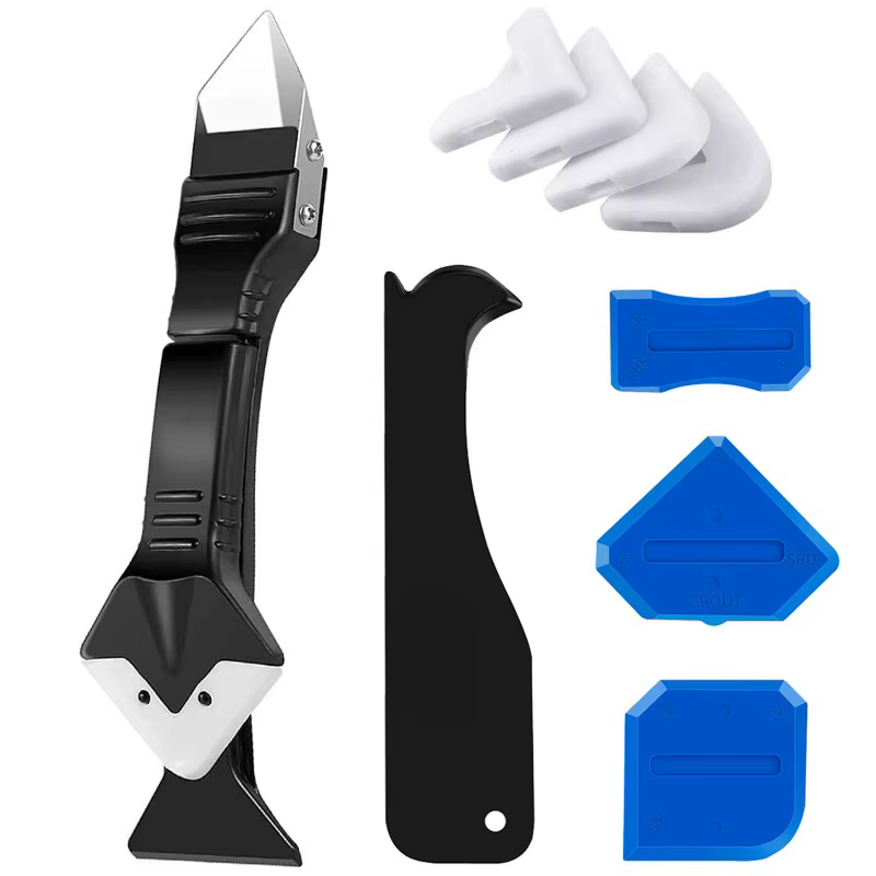 Kit d'outils de calfeutrage, applicateur manuel de mastic avec têtes en métal et en silicone - pour 