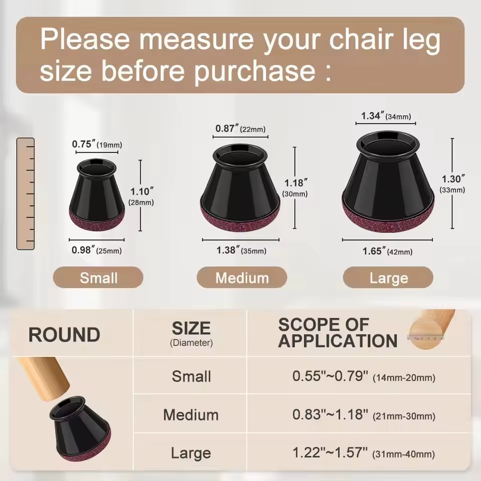 Protecteurs de sol pour pieds de chaise, 8 pièces, pour planchers en bois dur, housses en Silicone p