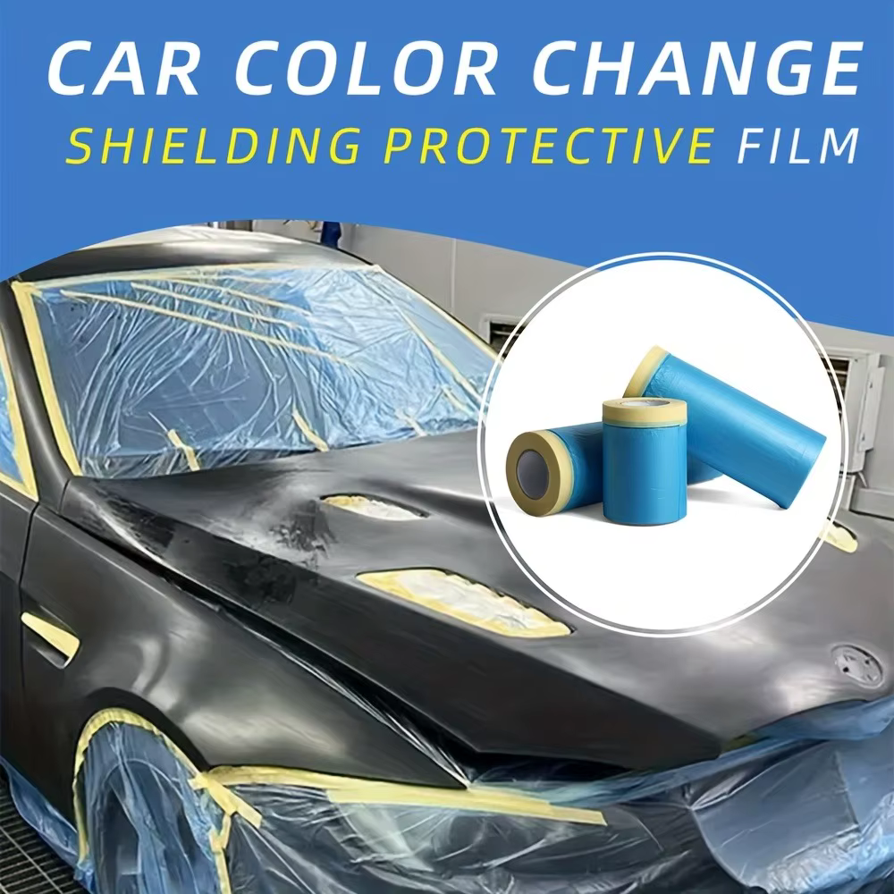 Film de masquage à ruban adhésif, feuille de plastique, bande de peinture de voiture pour peintres,