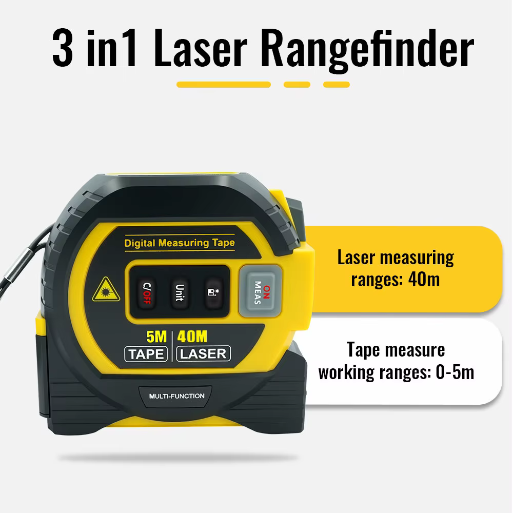 Ruban à mesurer Laser 3 en 1, ruban à mesurer numérique, télémètre Laser de haute précision, ruban à
