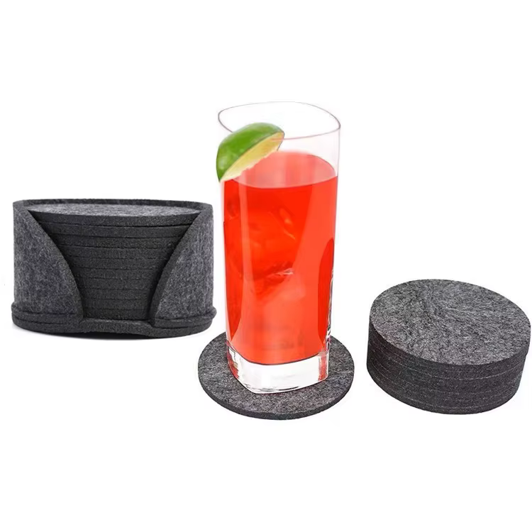 Dessous de verre rond en feutre, protecteur de table à manger, tampon, degré de chaleur, polymères d