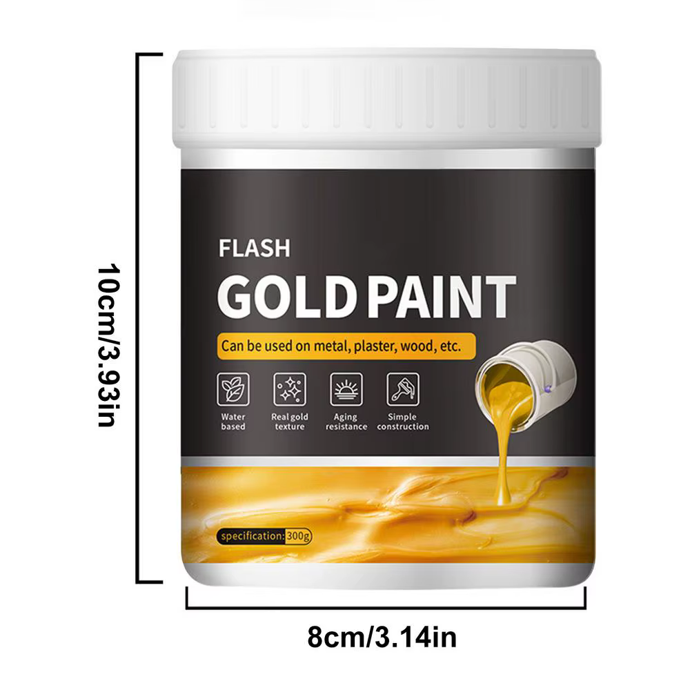 Peinture dorée liquide 300g, peinture à la feuille d'or liquide, séchage rapide, pour plâtre métalli