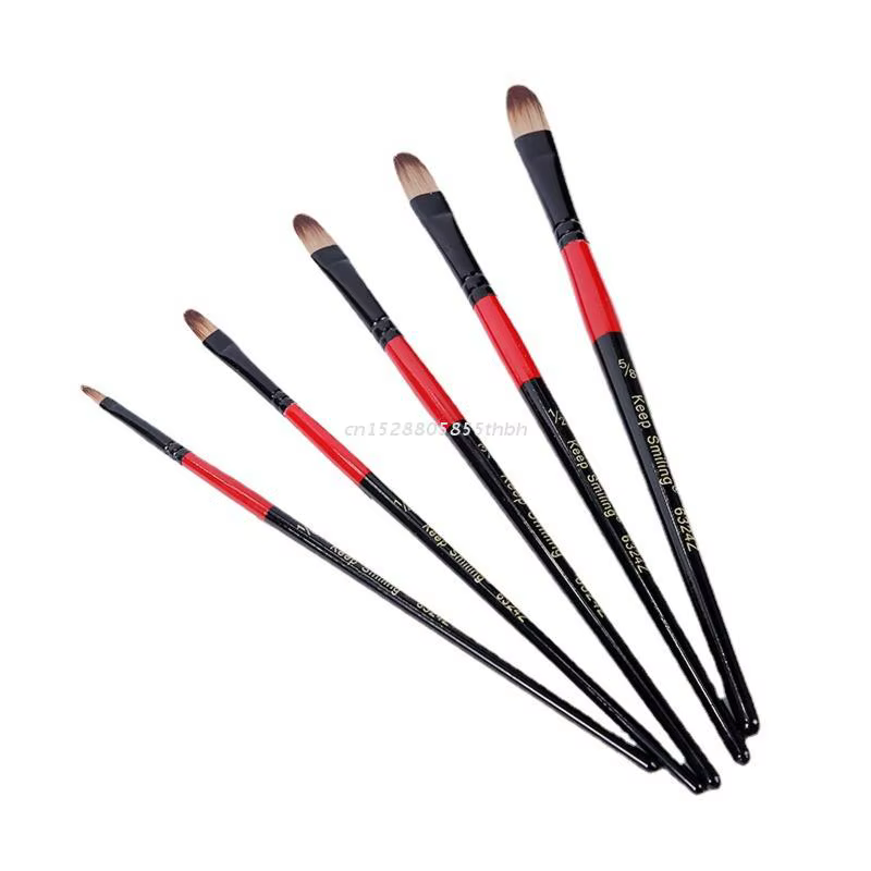 Ensemble de pinceaux de peinture à l'huile acrylique de qualité supérieure, pinceaux à pointe ronde 