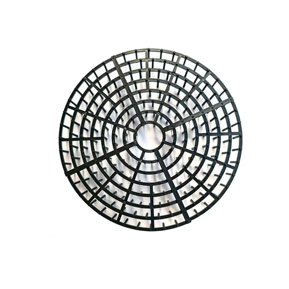 Grille de protection de sol respirante en maille pour pot de plantes, à découpes à pointes, réversib
