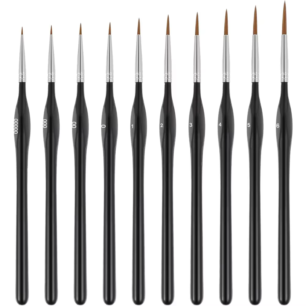 Kit de 10 pinceaux de précision pour peinture miniature, ensemble de mini-pinceaux pour acrylique, a