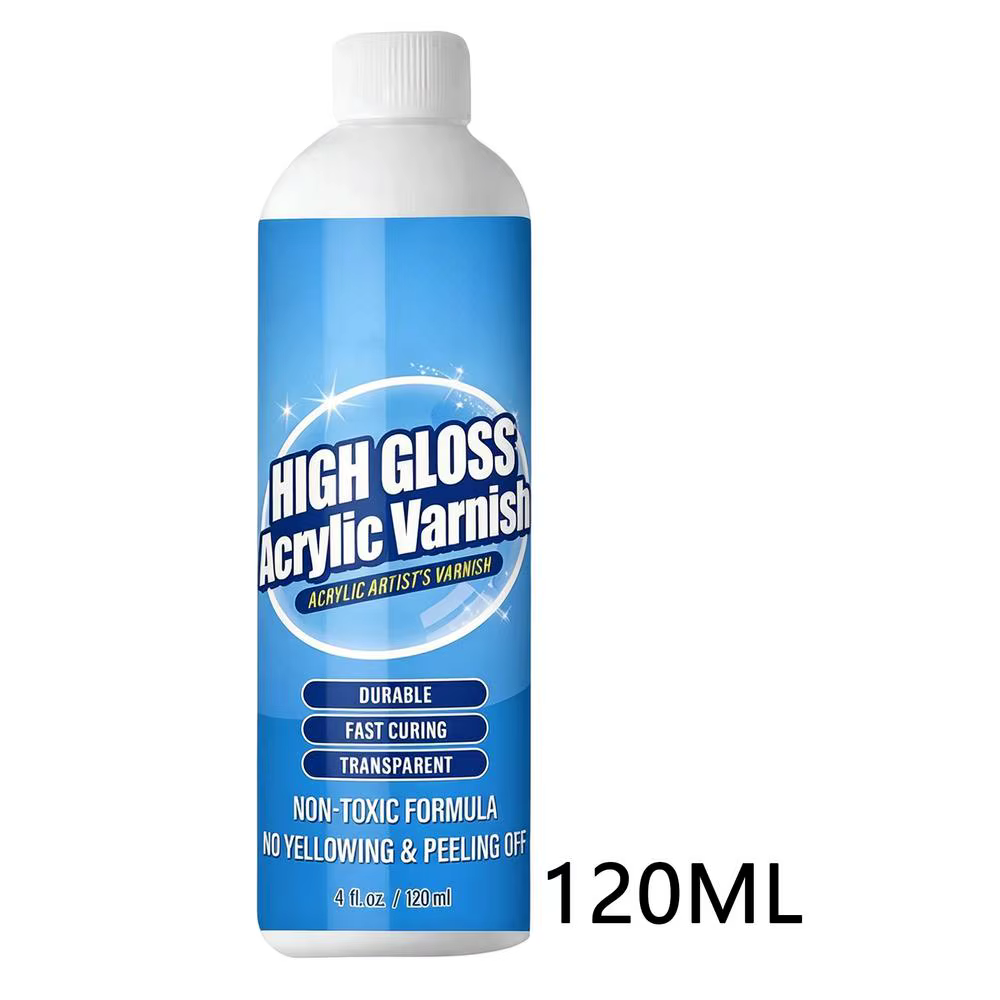 Vernis acrylique 120 ml, haute brillance, séchage rapide, résistant aux UV, scellant, finition perma