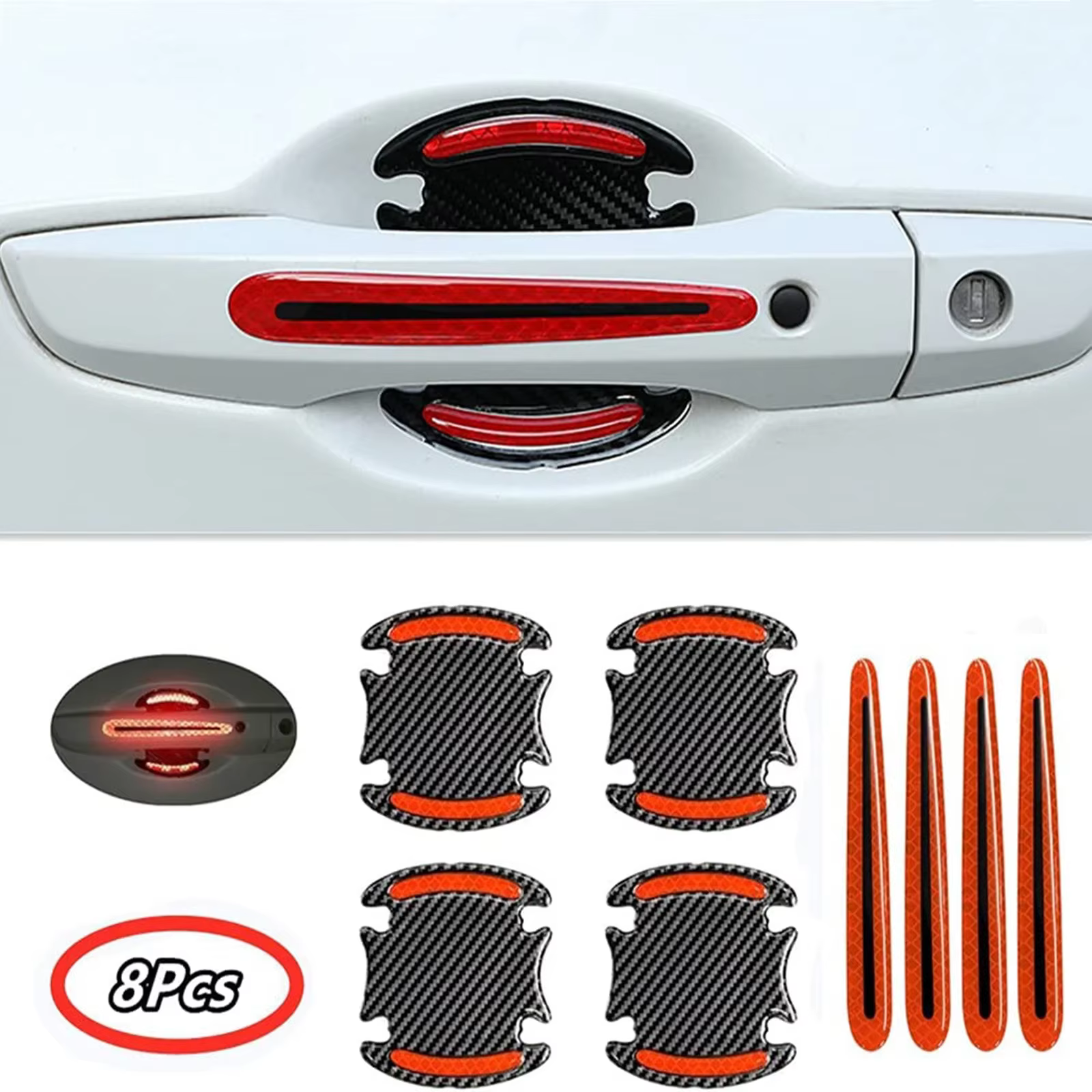 Autocollant réfléchissant pour poignée de porte de voiture, autocollant de Protection pour poignée d