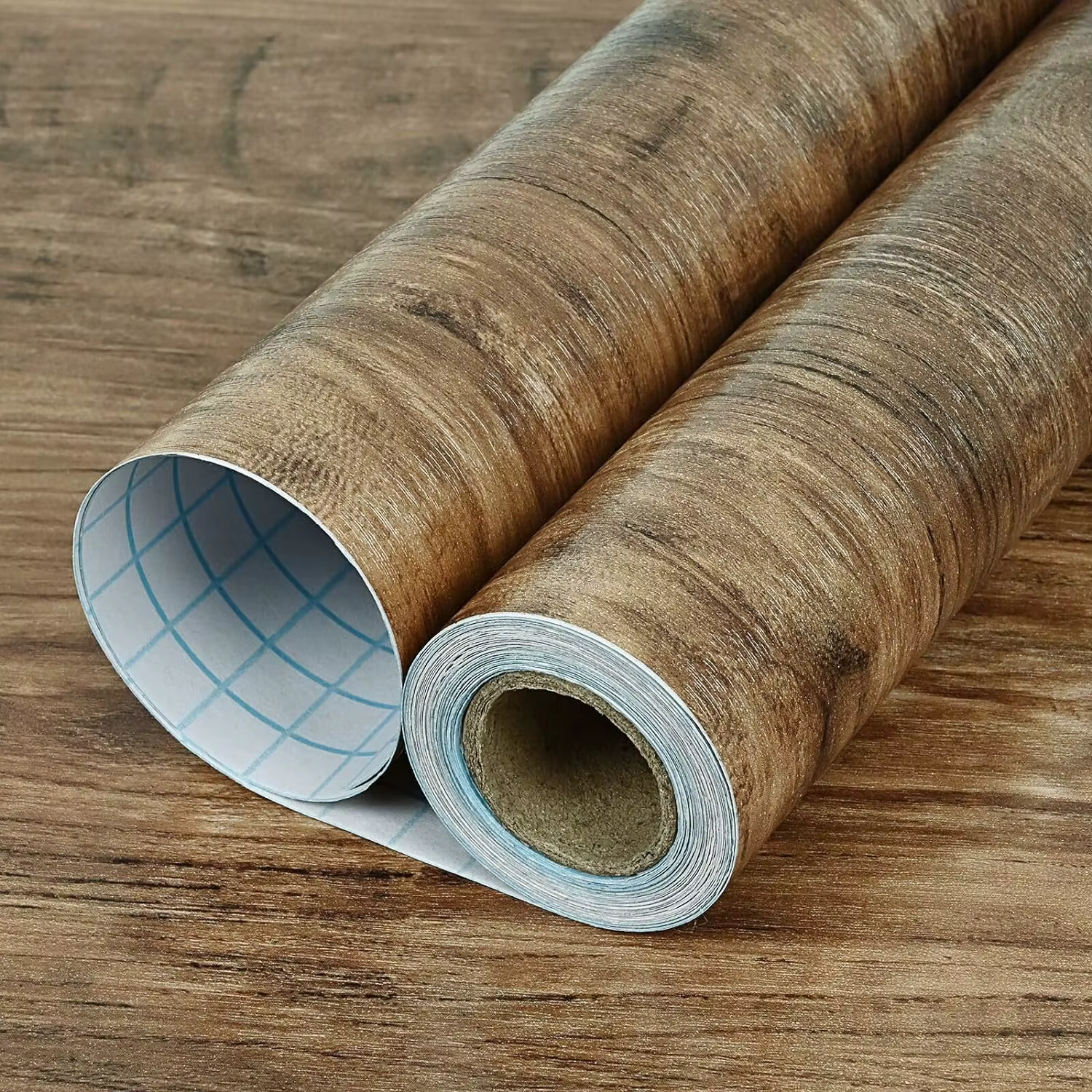 Rouleau de papiers peints en vinyle imitation bois, autocollants muraux imperméables pour la décorat
