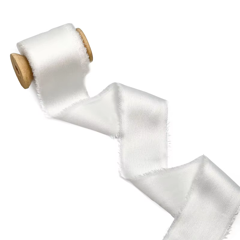InjSatin-Rouleau de ruban en bois effiloché fait à la main, 3 rouleaux, pour emballage cadeau, pour