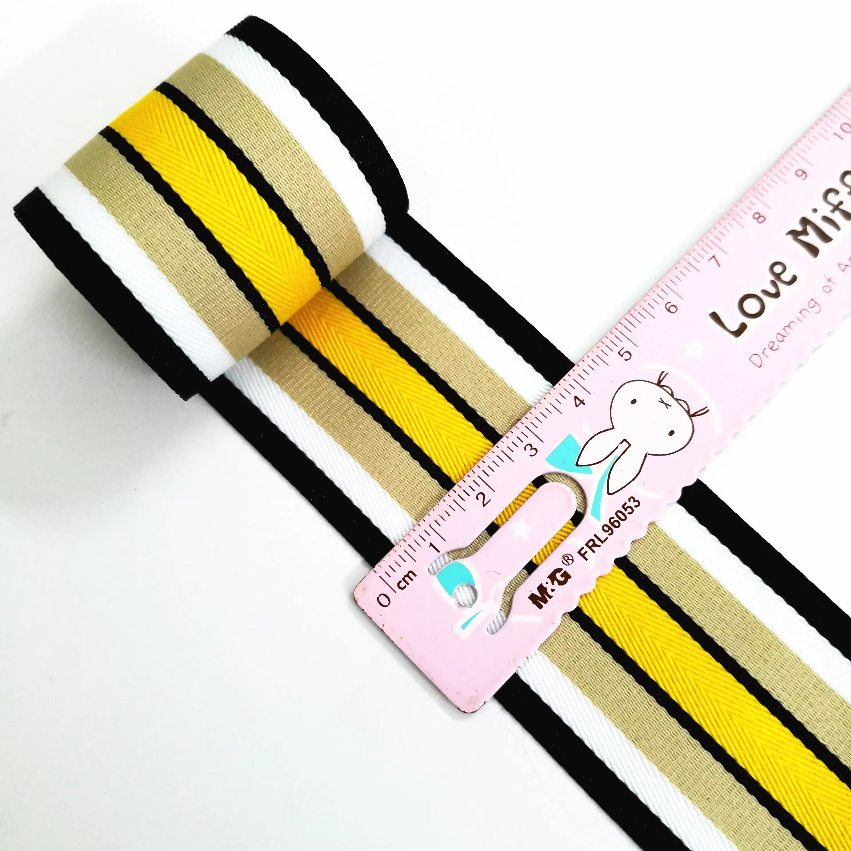Rubans rayés de 40 mm, bandes de couleur arc-en-ciel, bande élastique colorée en nylon de 40 cm, san