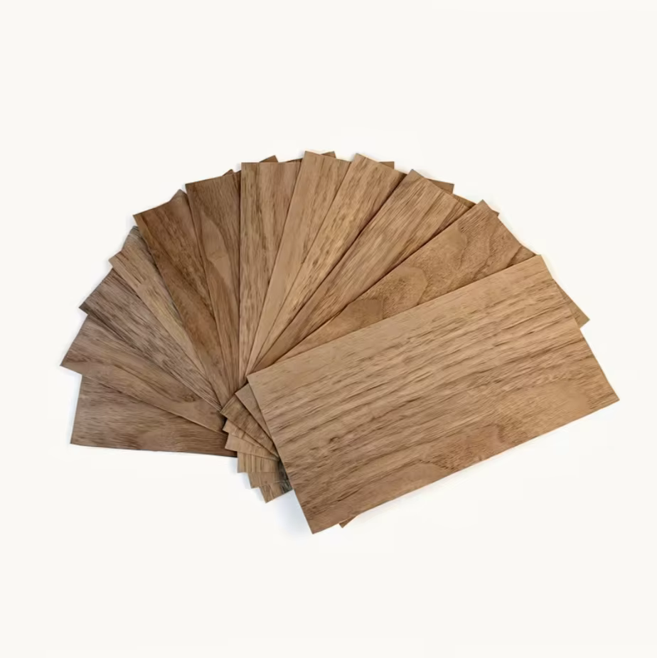 24 feuilles de placage en bois de noyer naturel d'Amérique du Nord de 0,4 mm pour artisanat DIY, mat