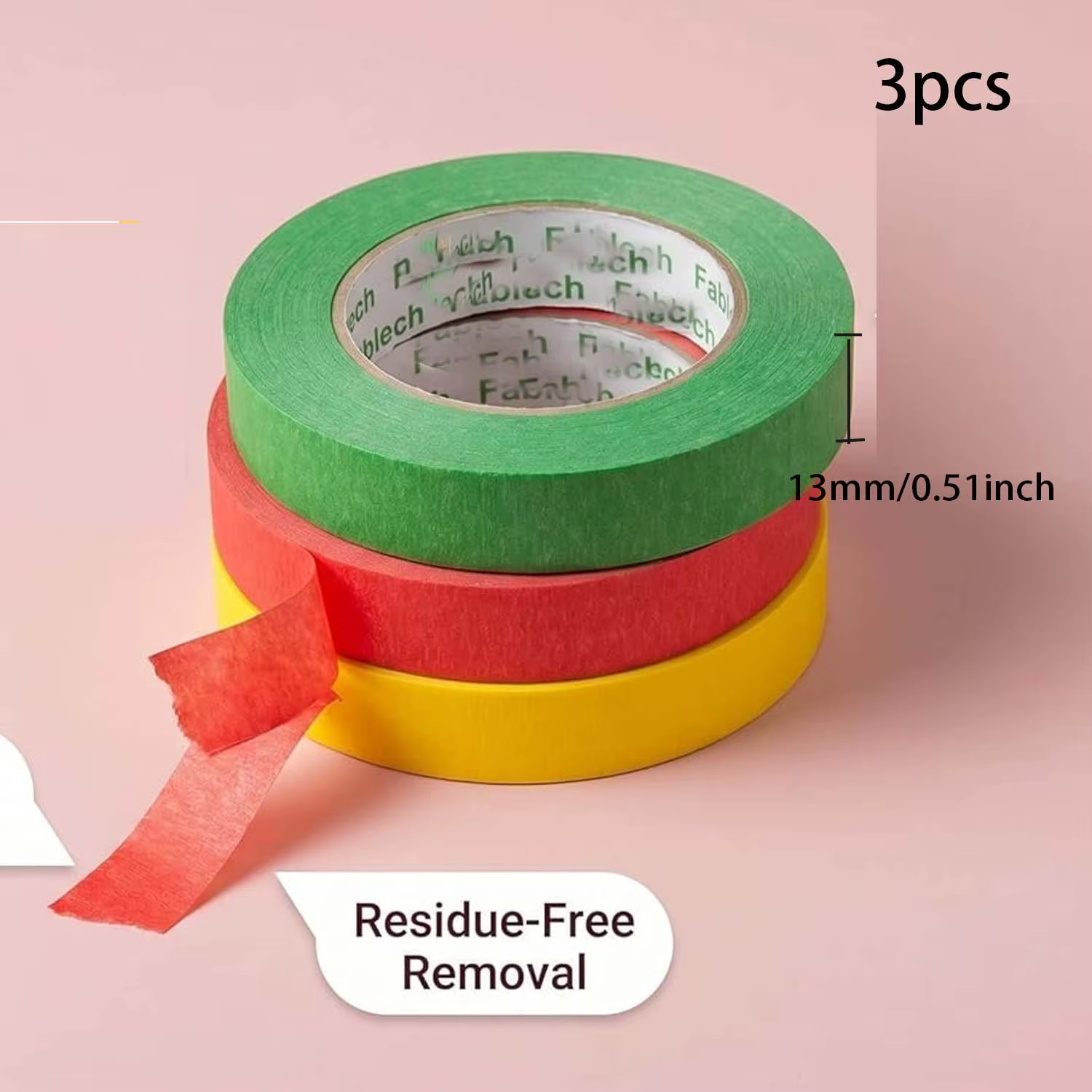 3 rouleaux de ruban de masquage pour peintres, ruban de bordure pour murs, ruban artisanal multicolo