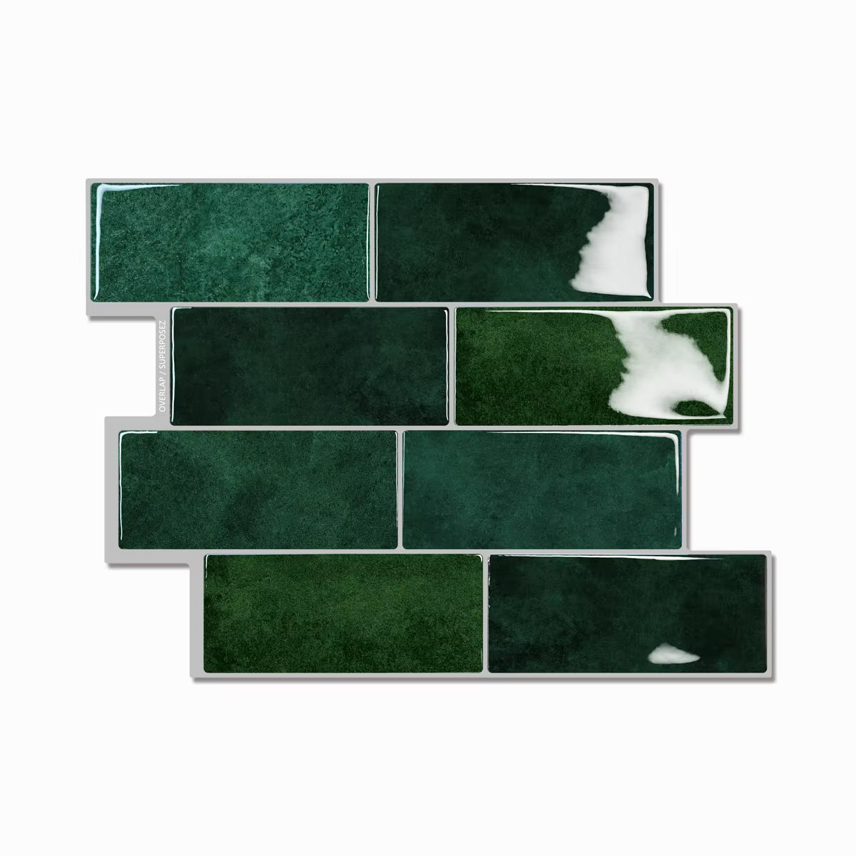 Autocollants muraux auto-adhésifs pour carrelage à motif de brique verte, panneaux imperméables rési