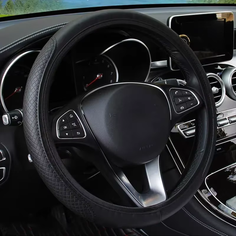 Housse de volant de voiture antidérapante et respirante, protection pour volant de 37 à 39 cm, acces