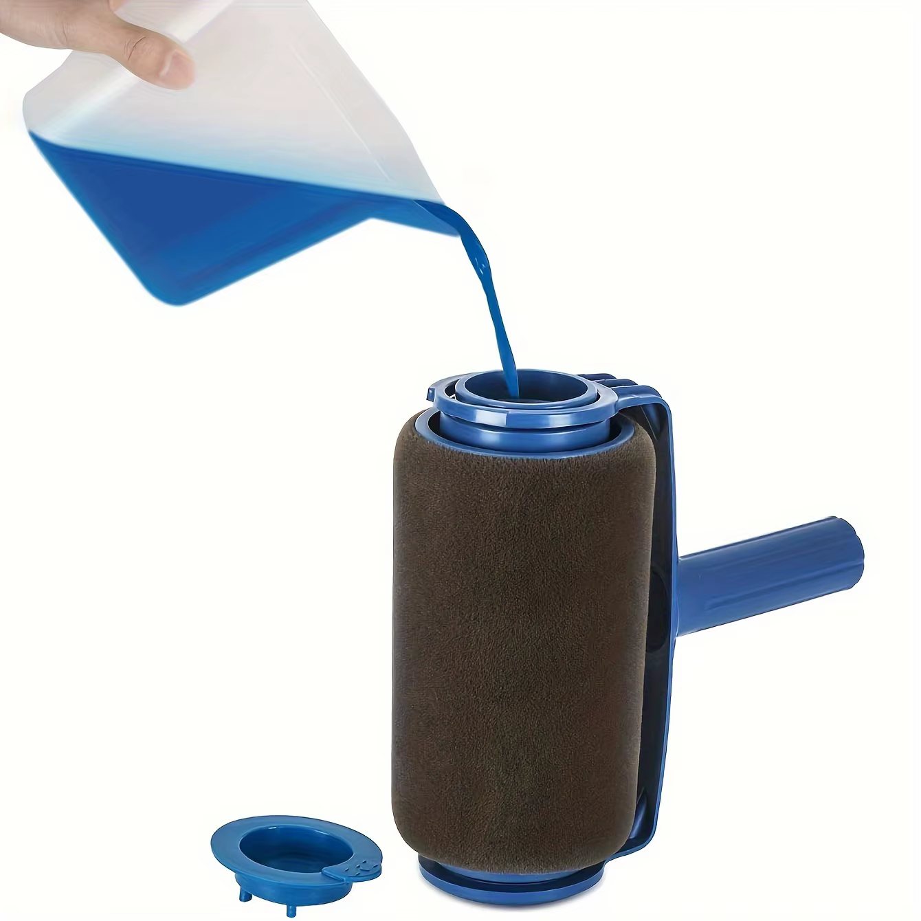 Brosse à rouleau de peinture rechargeable avec rangement intégré - construction plastique durable, c