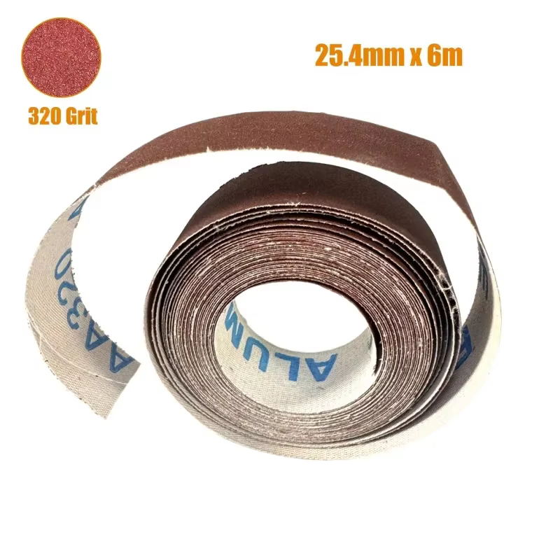 Rouleau de Papier de Verre Extensible de 6 Mètres et 25mm, Bandes de Ponçage à Sec, 1/4/5/6 Rouleaux