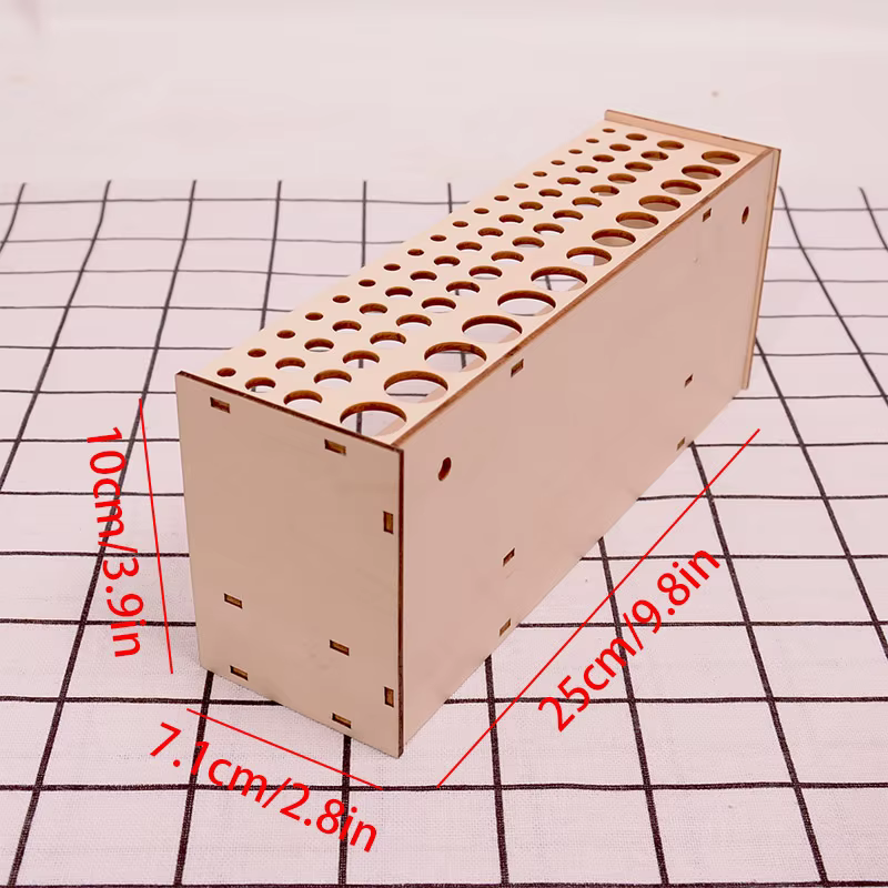 Support de pinceaux en bois à 67 trous, organisateur de bureau double couche, support de rangement p