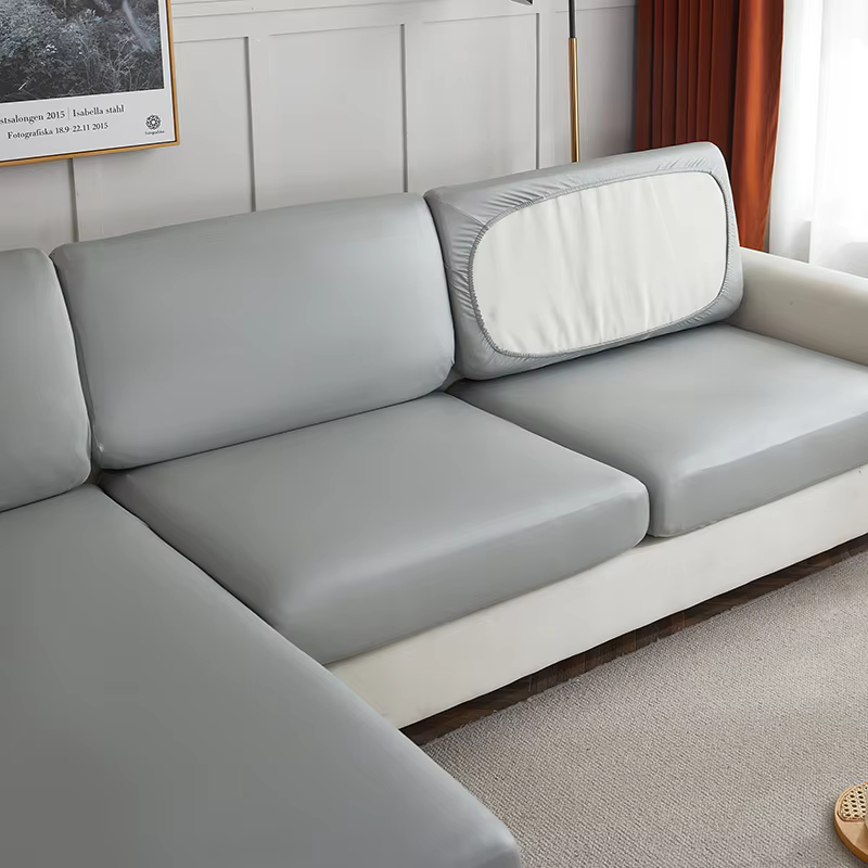 Housse de coussin de canapé en cuir PU, imperméable et élastique, protection de dossier, facile à ne