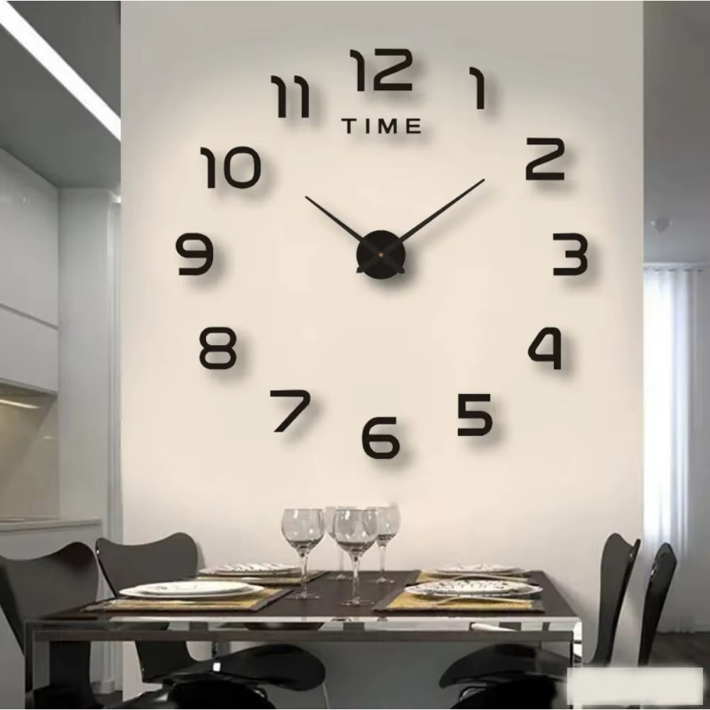Grande Horloge murale au Design moderne 3D, à Quartz, à la mode, miroir acrylique, autocollants, déc