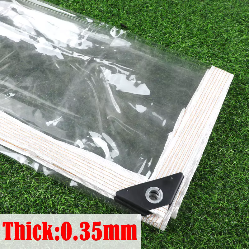 Bâche transparente imperméable en PVC personnalisée, avec œillets, pour balcon, plantes succulentes,