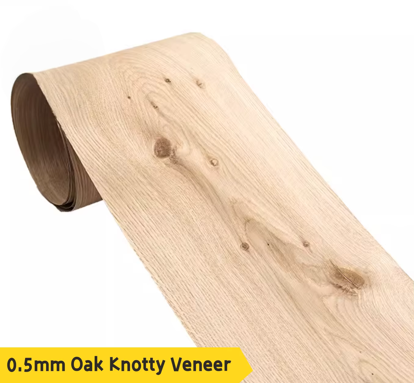 Plaques de placage en bois de chêne naturel noueux, épaisseur : 0,5 mm, matériau de décoration intér