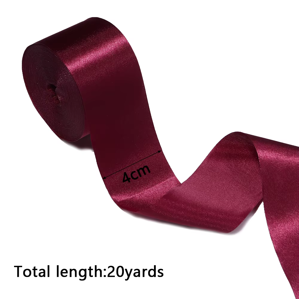 Ruban en satin rouge bordeaux 40/50/60/100/150 mm de large pour chemin de table de mariage, décorati