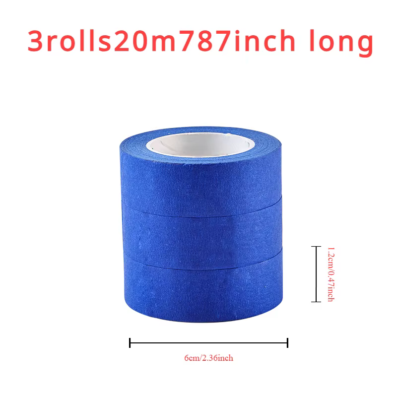 Ensemble de 3 rouleaux de ruban de peinture multi-surfaces, 20 m/rouleau, masquage, retrait facile,