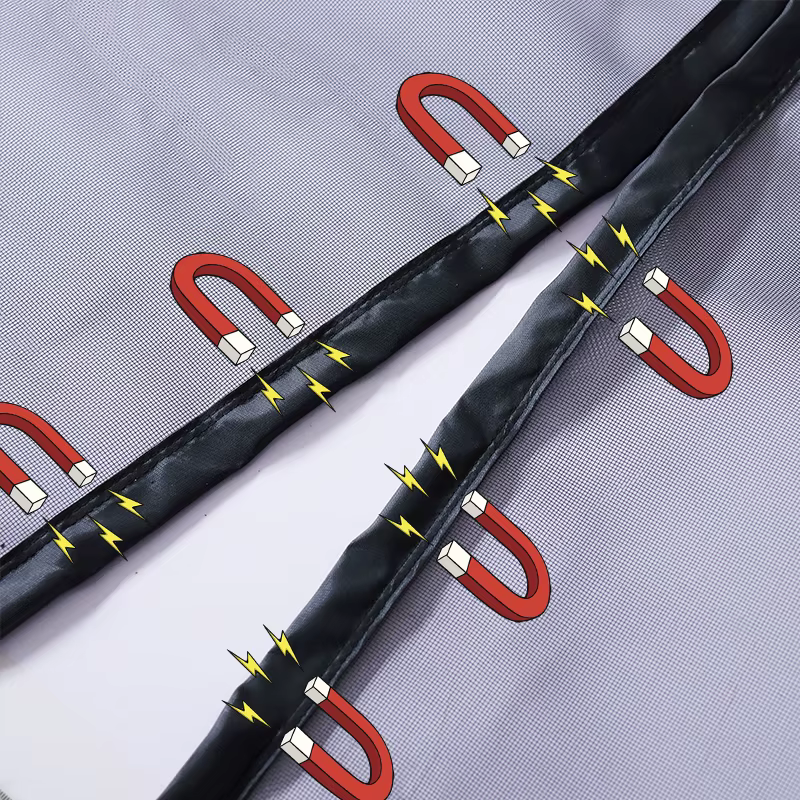 TYRESSING-Fenêtre Magnétique Noire, Taille Personnalisée, Fibre de Verre, Maille, Poignées Amovibles
