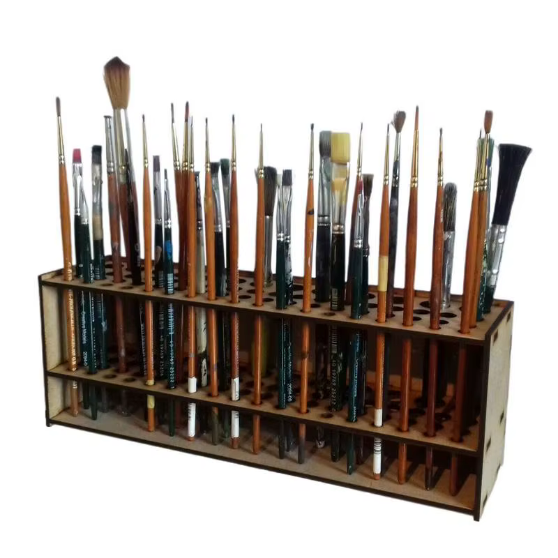 67 trous porte-pinceau support en bois support de pinceau organisateur de bureau mural pinceau de ma