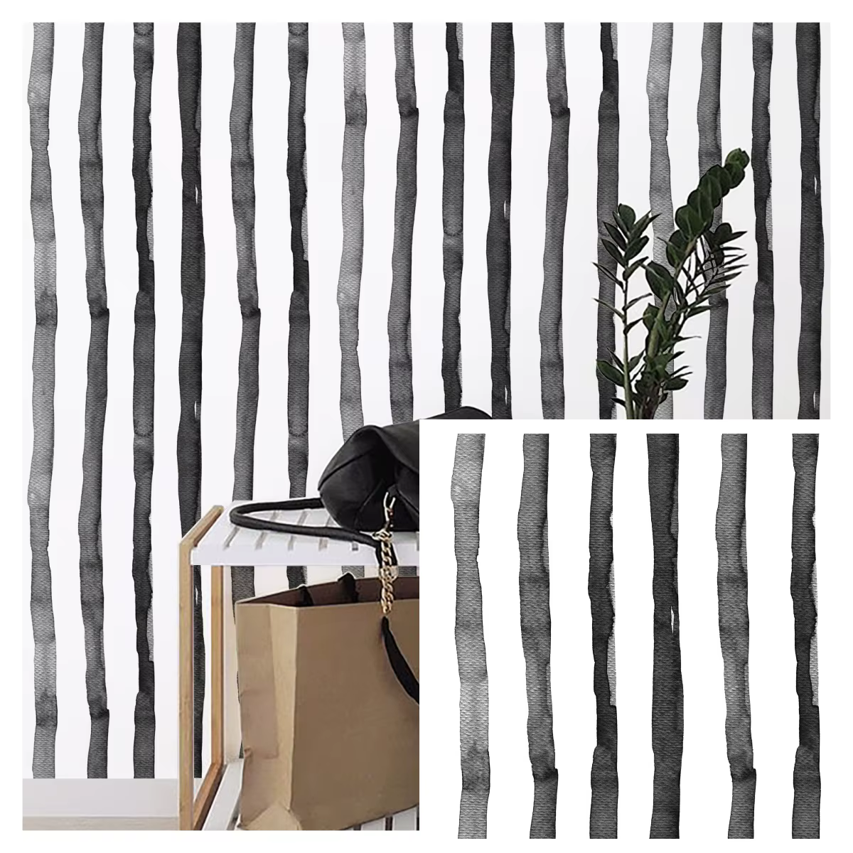 Papier peint auto-adhésif à rayures, style Boho, amovible, bleu Indigo/blanc, pour décorations de ch