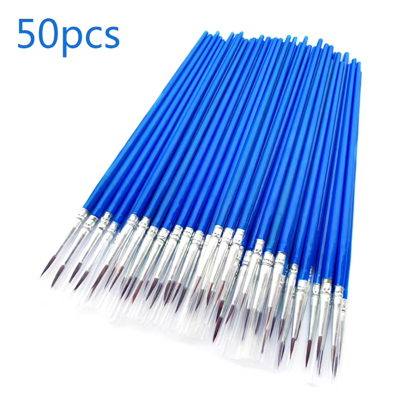 Pinceaux Plats pour Peinture, Petit Volume, Accessoires Essentiels, 50 Pièces