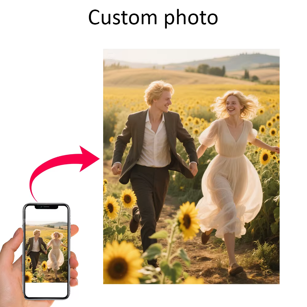 Photo personnalisée en toile de grande taille, cadeau personnalisé pour la décoration de la pièce, a