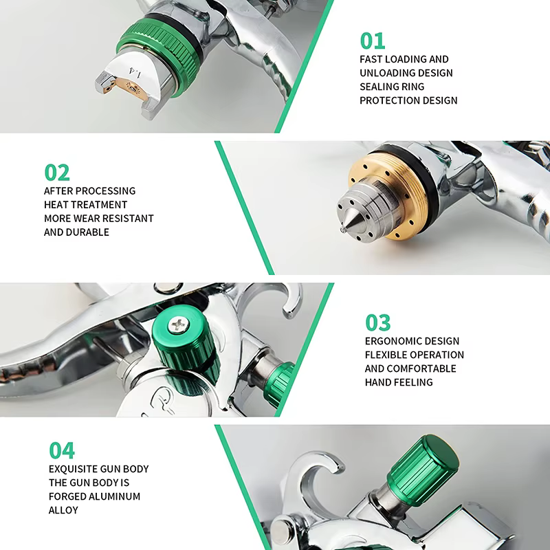 HVLP-Pistolet de Pulvérisation Professionnel, avec Buse en Acier, par Gravité, Portable, pour Peintu