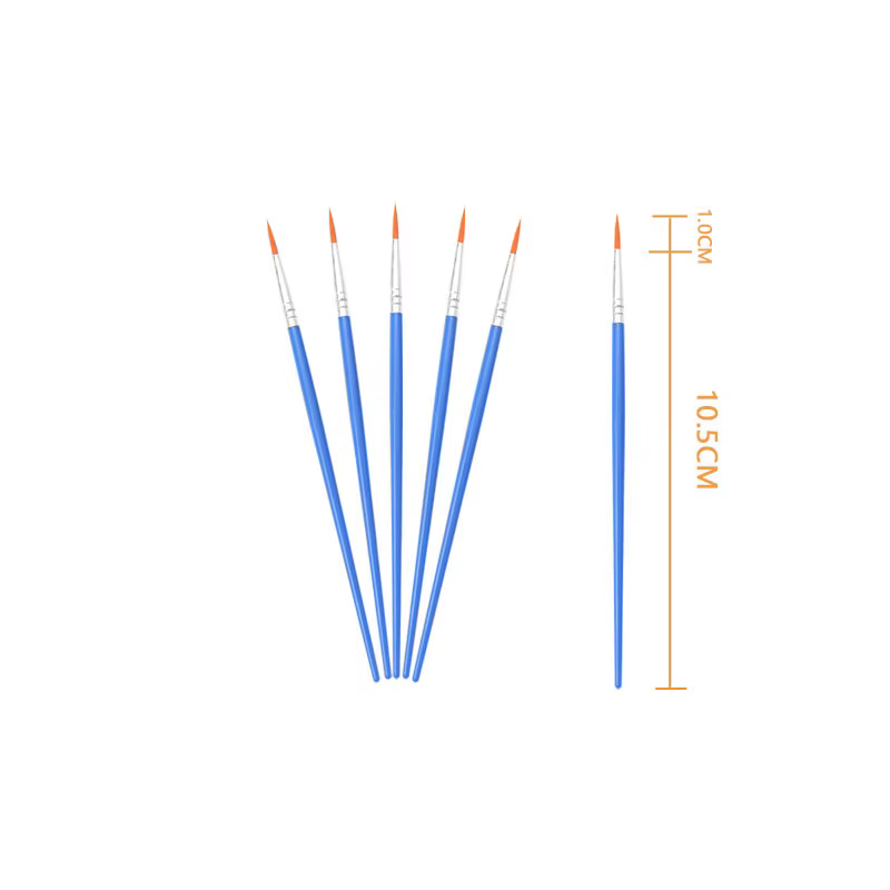 Petits pinceaux ronds et plats en Nylon, 10 pièces, pinceaux pour peinture par numéros, stylos pour 