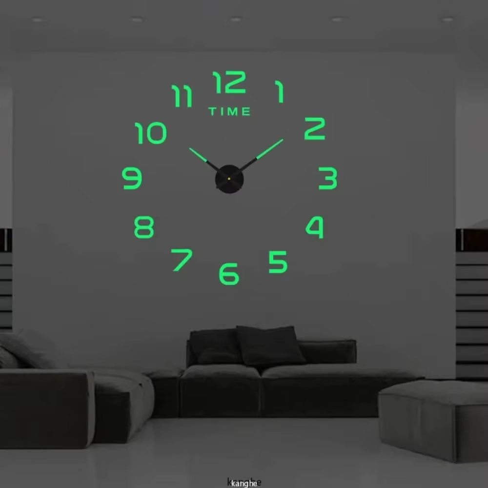 Grande Horloge murale au Design moderne 3D, à Quartz, à la mode, miroir acrylique, autocollants, déc