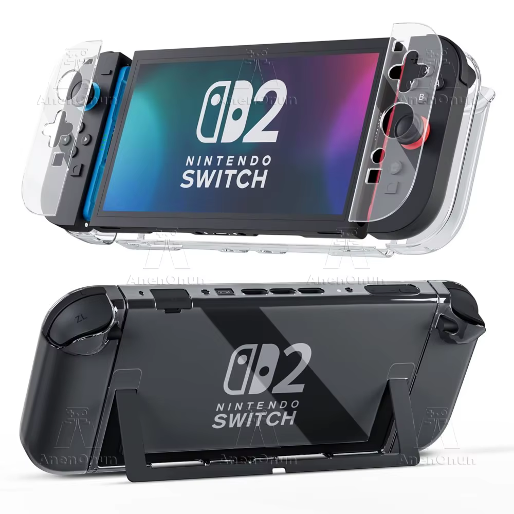 Switch 2 – étui de protection Transparent fendu, couverture complète, antichoc, anti-rayures, antidé