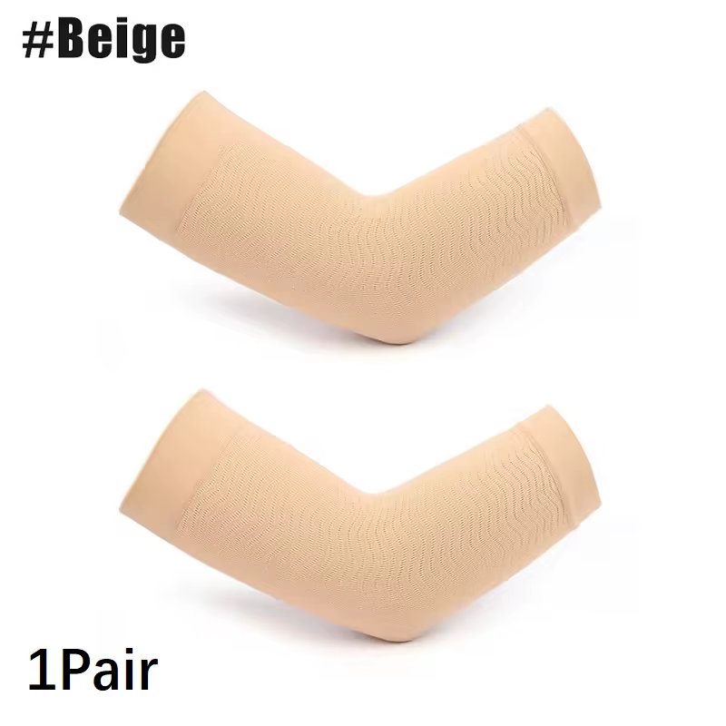 1 paire de manchons de compression pour le coude et le bras, élastiques, protection solaire légère, 