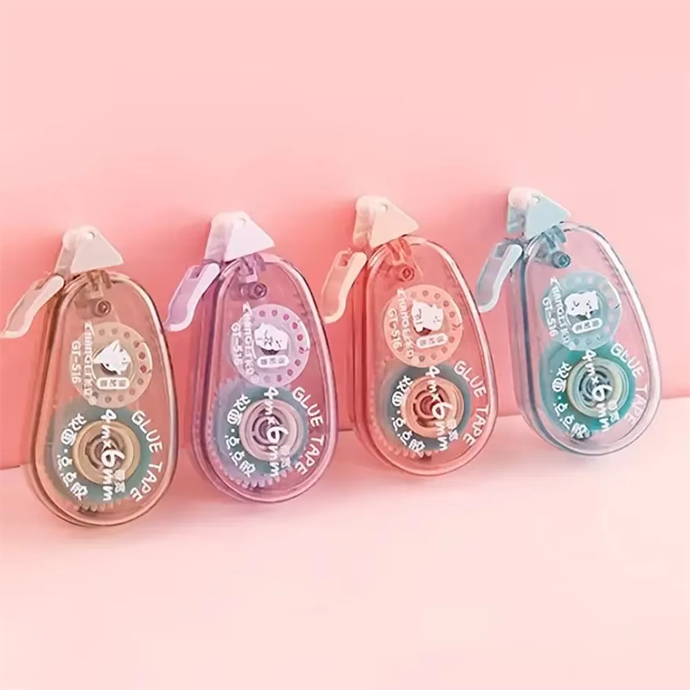 Ruban adhésif double face portable et permanent, 4m x 6mm, 1 pièce, pour scrapbooking, maison, école