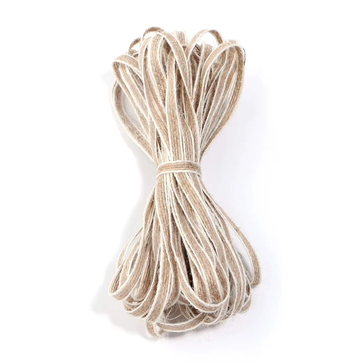 Rouleau de ruban en toile de Jute naturelle, bord blanc, ficelle, corde en lin pour emballage de cad