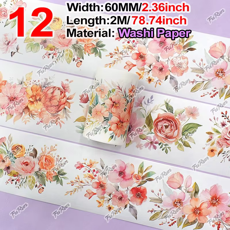 Nouveau ruban Washi fleur PET ruban pour journal filles ruban de masquage manuel décoratif Scrapbook
