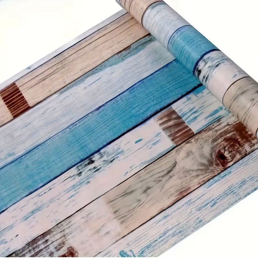 Papier peint auto-adhésif à grain de bois, autocollants muraux décoratifs, papier peint amovible imp