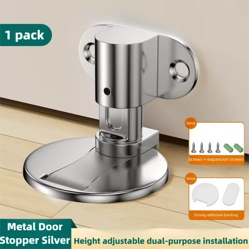 Butée de porte en acier inoxydable sans perforation, butée de porte magnétique forte anti-choc, buté
