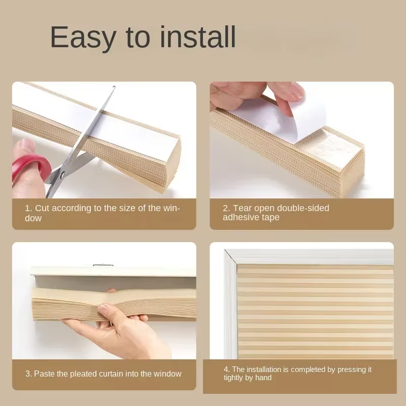 Store occultant pour fenêtre, stores plissés, abat-jour sans fil, filtrage de la lumière, pour salle