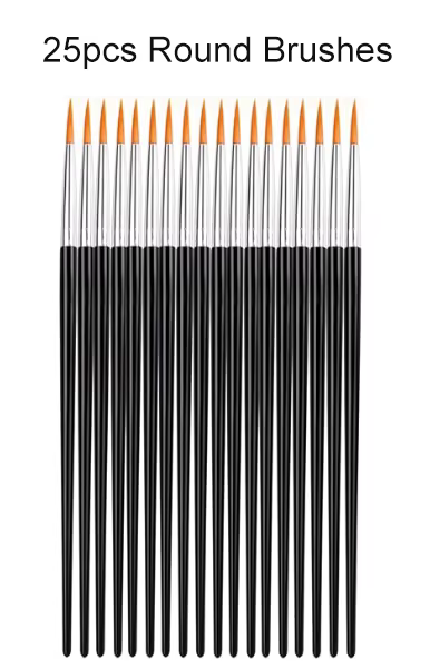 Ensemble de pinceaux à peinture plats et ronds, brosses à cheveux plates pointues en Nylon pour pein