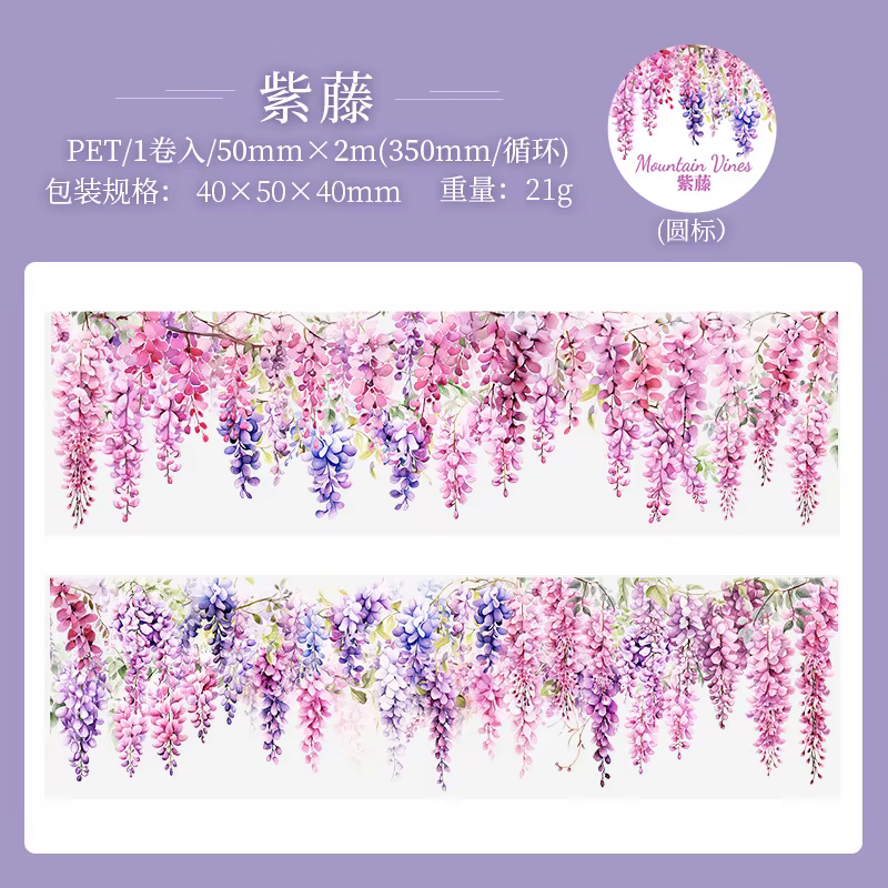 5*200 cm 1 rouleau INS thème de vigne fraîche PET bande autocollants adhésif bricolage Scrapbooking