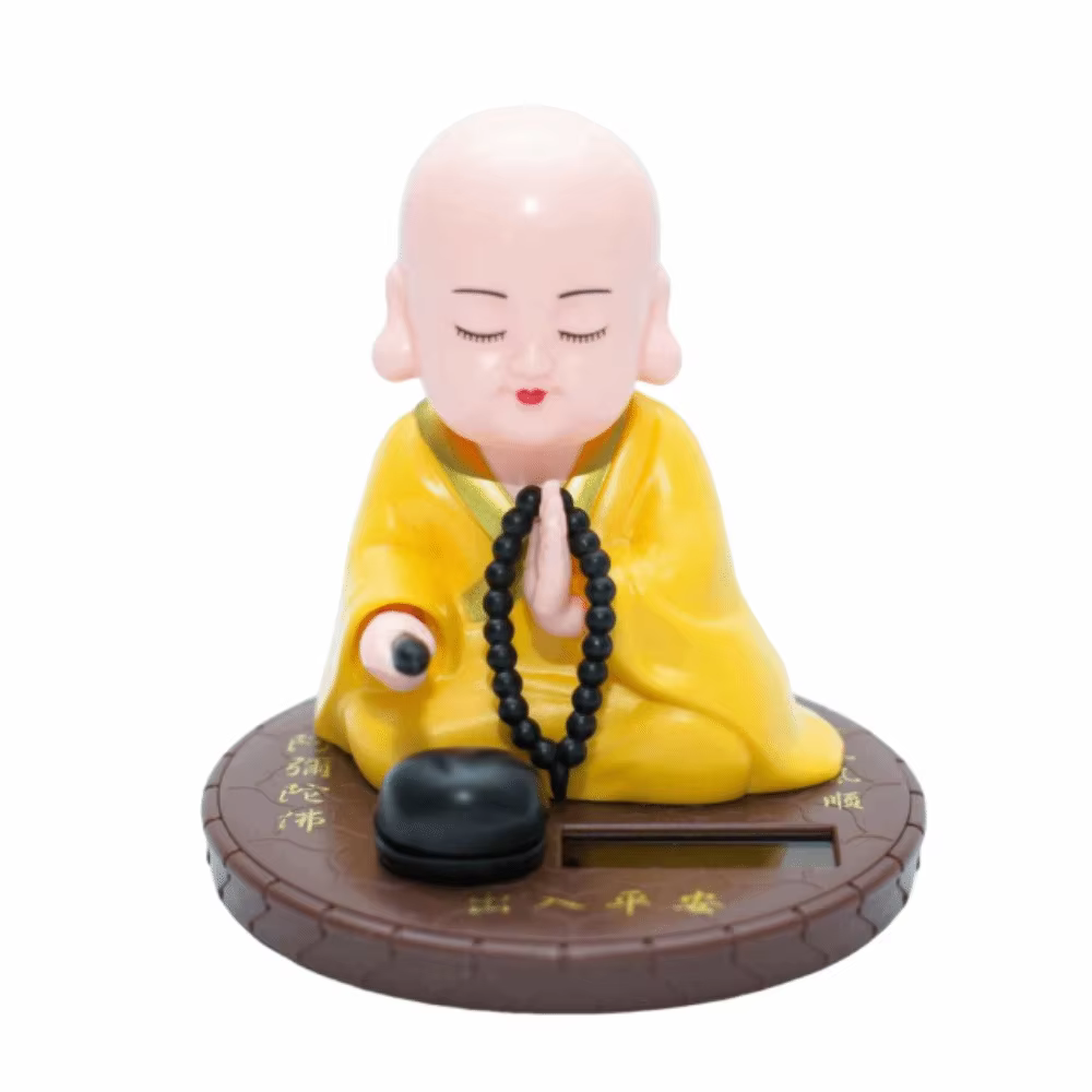 Bouddha Solaire Qui Hoche la Tête pour la Prière et la Prospérité, Figurines Artisanales Décoratives