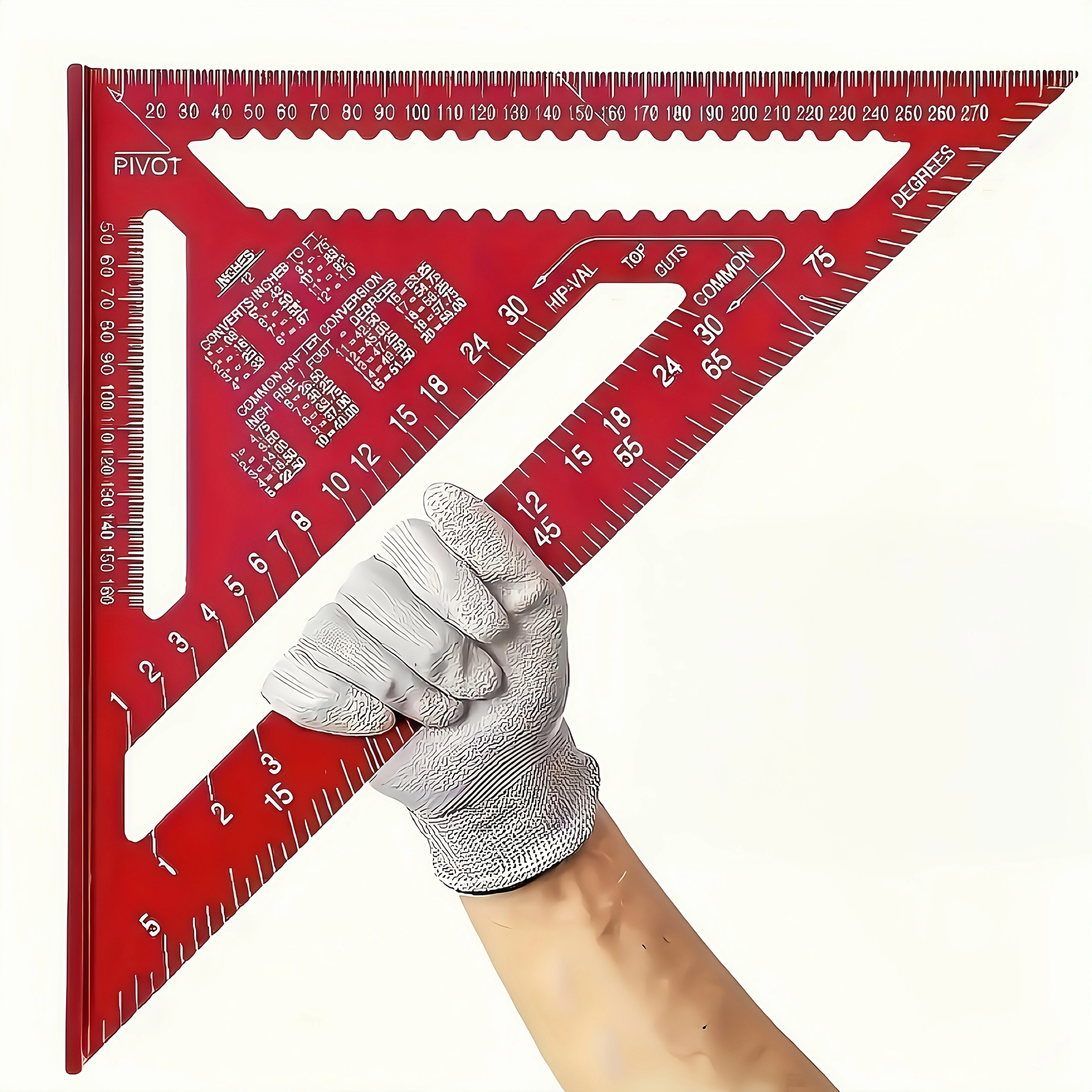 [Rule de précision] Règle triangulaire de précision en alliage d'aluminium rouge de 12 pouces |   Co