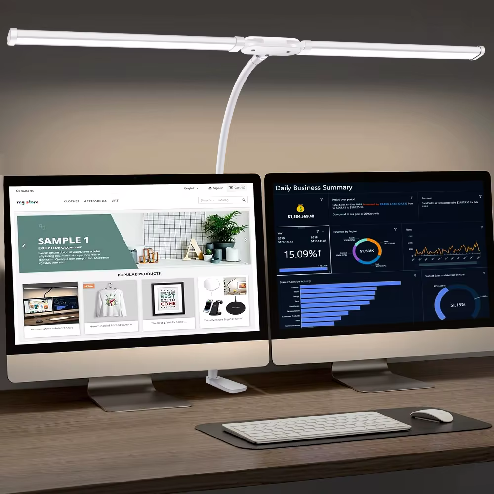 Double tête LED Clip Type télécommande lampe de bureau lampe de lecture lampe de bureau lampe de bur