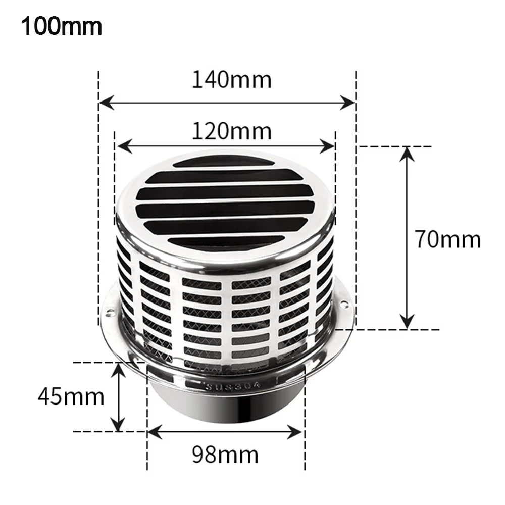 Bouchon de cheminée en acier inoxydable, paroi extérieure, hotte d'échappement de fumée, capuchon de